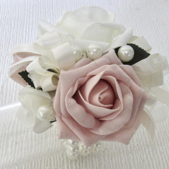 Vintage Pink & Ivory Wrist Corsage